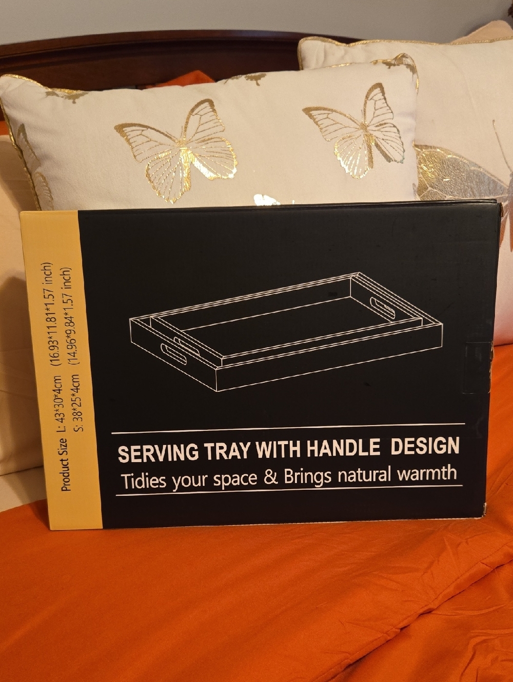 2PC Serving Tray with Handle Design - Black ⭐️✨️ NEW